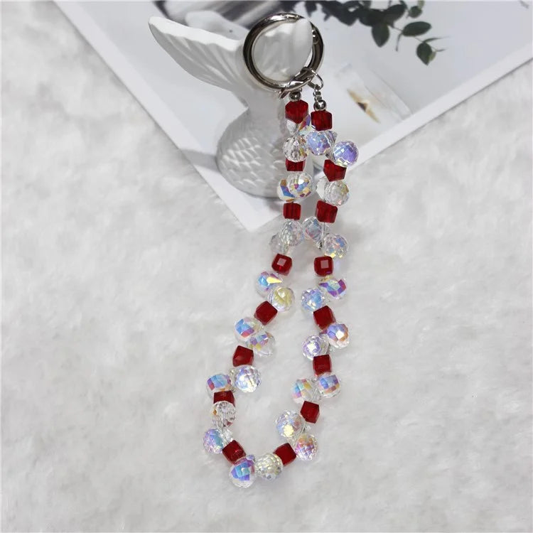 Cell Phone Lanyard 28cm Indirect Grape Beads Phone Chain Wrist Strap