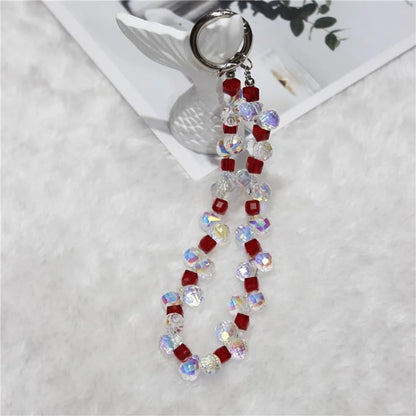 Cell Phone Lanyard 28cm Indirect Grape Beads Phone Chain Wrist Strap