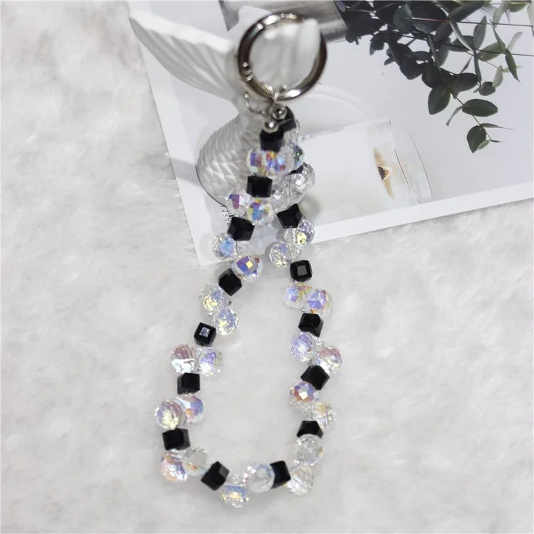 Cell Phone Lanyard 28cm Indirect Grape Beads Phone Chain Wrist Strap