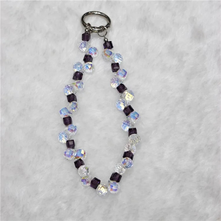 Cell Phone Lanyard 28cm Indirect Grape Beads Phone Chain Wrist Strap