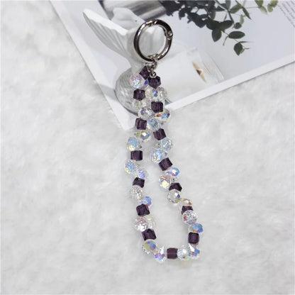 Cell Phone Lanyard 28cm Indirect Grape Beads Phone Chain Wrist Strap