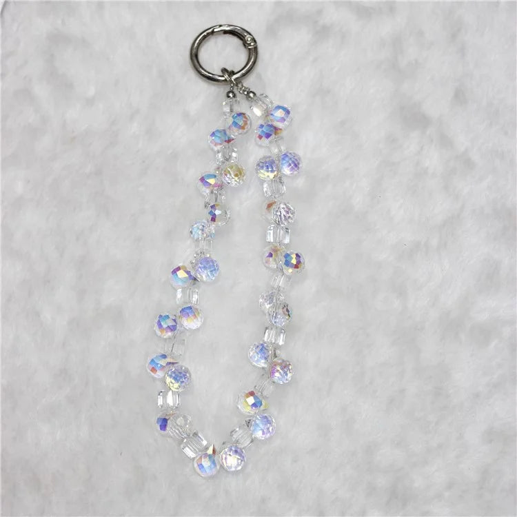 Cell Phone Lanyard 28cm Indirect Grape Beads Phone Chain Wrist Strap