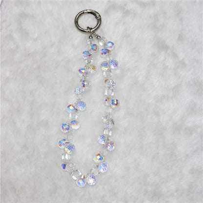 Cell Phone Lanyard 28cm Indirect Grape Beads Phone Chain Wrist Strap