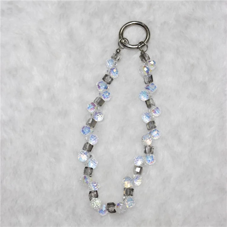 Cell Phone Lanyard 28cm Indirect Grape Beads Phone Chain Wrist Strap