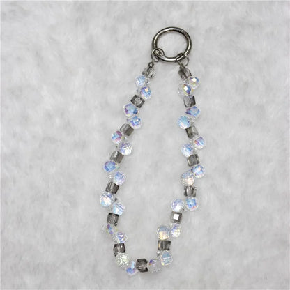 Cell Phone Lanyard 28cm Indirect Grape Beads Phone Chain Wrist Strap