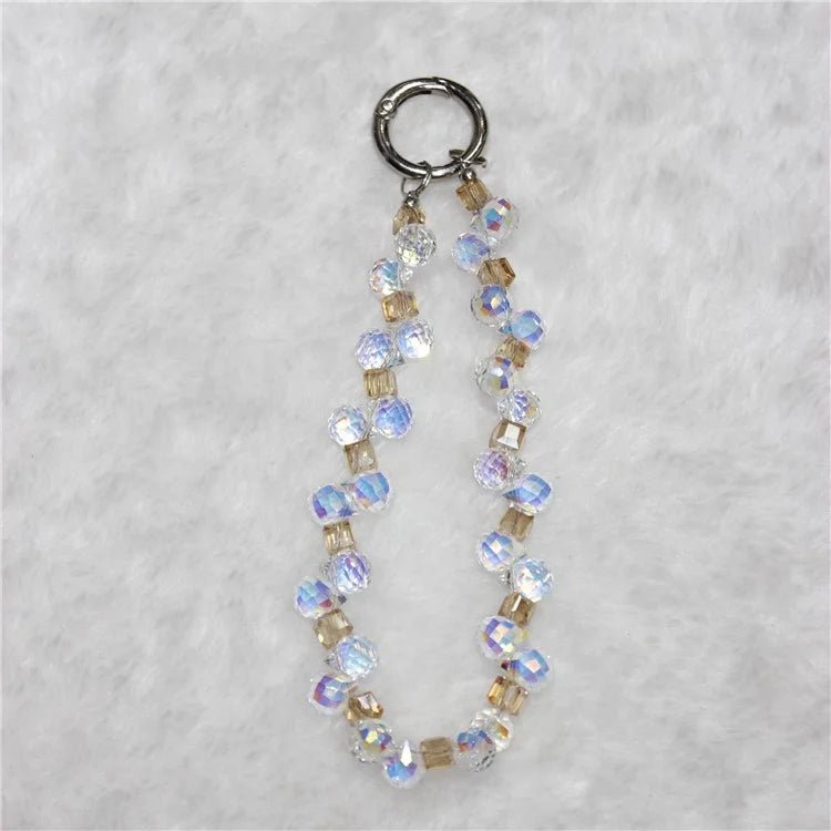 Cell Phone Lanyard 28cm Indirect Grape Beads Phone Chain Wrist Strap