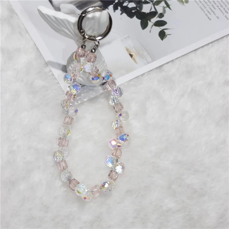 Cell Phone Lanyard 28cm Indirect Grape Beads Phone Chain Wrist Strap