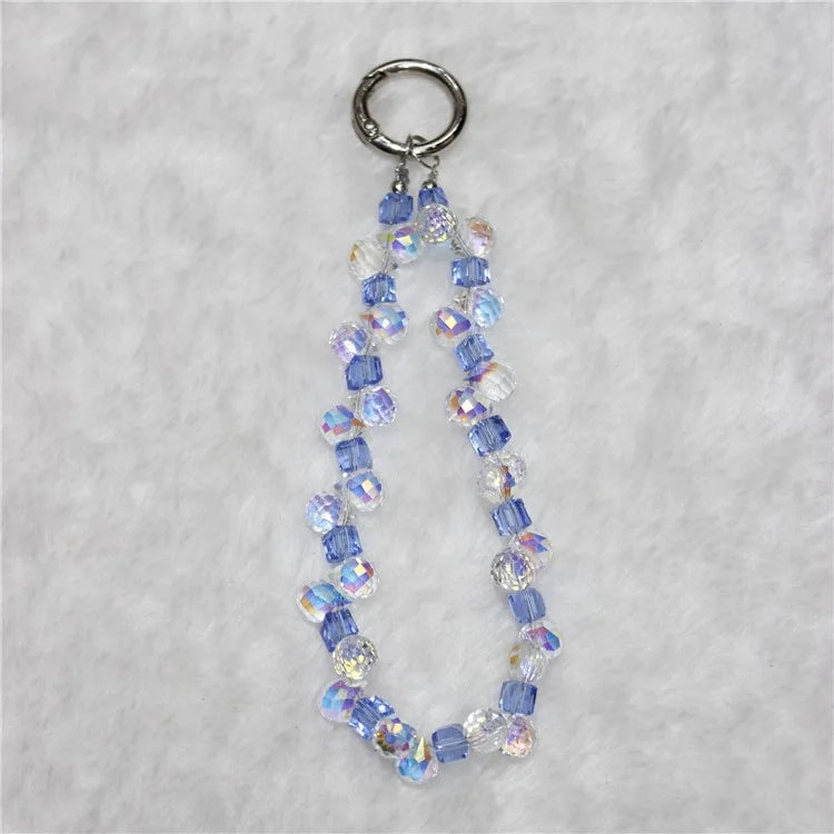 Cell Phone Lanyard 28cm Indirect Grape Beads Phone Chain Wrist Strap