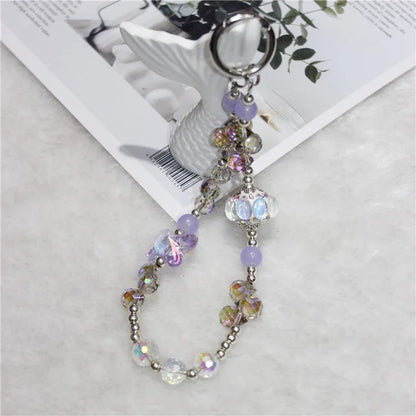 Phone Charm Strap Grape Bead Phone Lanyard Short 26cm Phone Wrist Strap