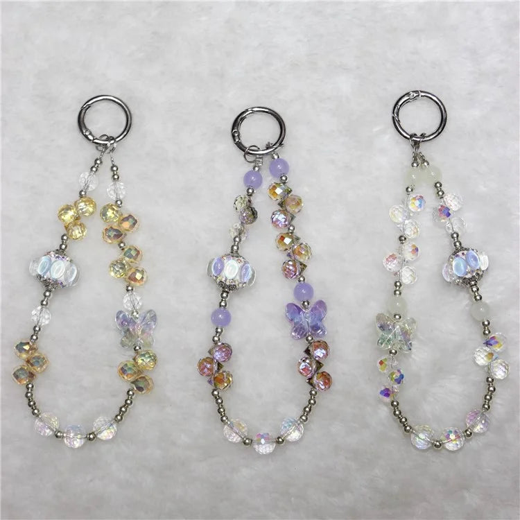 Phone Charm Strap Grape Bead Phone Lanyard Short 26cm Phone Wrist Strap