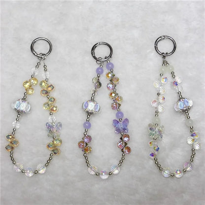 Phone Charm Strap Grape Bead Phone Lanyard Short 26cm Phone Wrist Strap