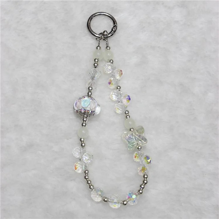 Phone Charm Strap Grape Bead Phone Lanyard Short 26cm Phone Wrist Strap