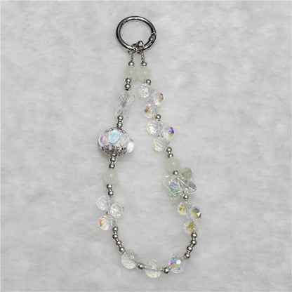 Phone Charm Strap Grape Bead Phone Lanyard Short 26cm Phone Wrist Strap