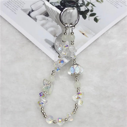 Phone Charm Strap Grape Bead Phone Lanyard Short 26cm Phone Wrist Strap