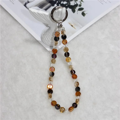 Crystal Bead Phone Lanyard Short 26cm Mobile Phone Bracelet Anti-Lost Chain