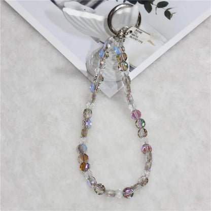 Crystal Bead Phone Lanyard Short 26cm Mobile Phone Bracelet Anti-Lost Chain