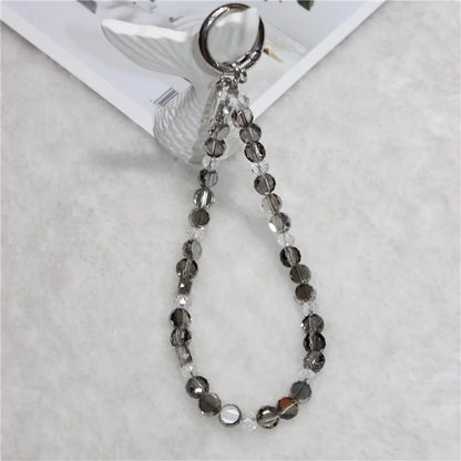 Crystal Bead Phone Lanyard Short 26cm Mobile Phone Bracelet Anti-Lost Chain