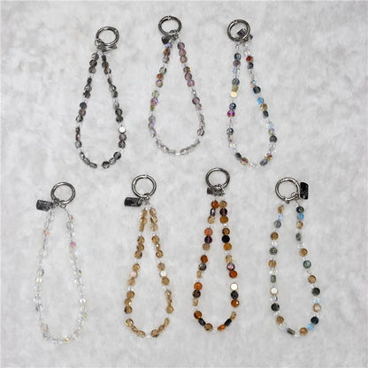 Crystal Bead Phone Lanyard Short 26cm Mobile Phone Bracelet Anti-Lost Chain