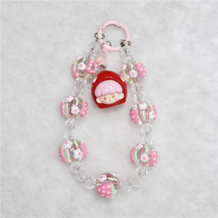 Doll Bead Phone Wrist Strap Short 26cm Chain Mobile Phone Lanyard