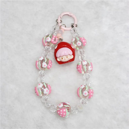 Doll Bead Phone Wrist Strap Short 26cm Chain Mobile Phone Lanyard