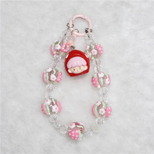 Doll Bead Phone Wrist Strap Short 26cm Chain Mobile Phone Lanyard