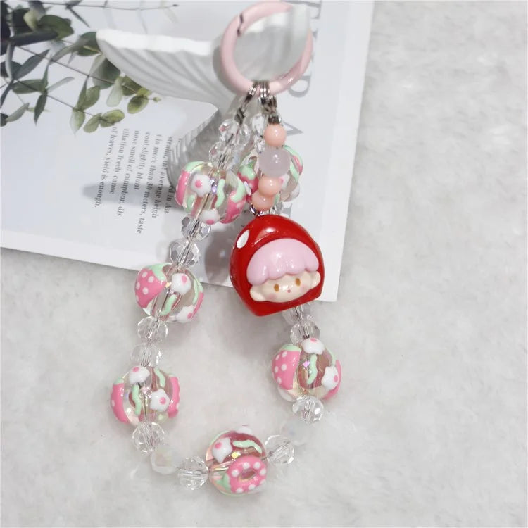 Doll Bead Phone Wrist Strap Short 26cm Chain Mobile Phone Lanyard