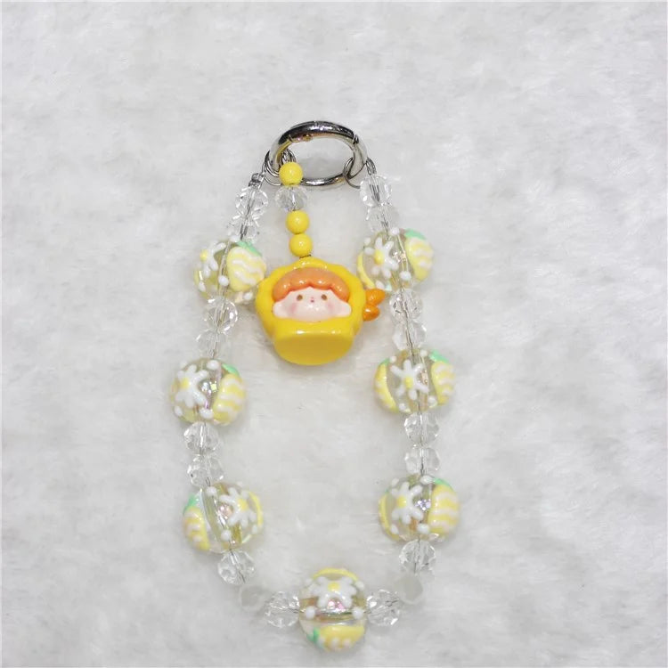 Doll Bead Phone Wrist Strap Short 26cm Chain Mobile Phone Lanyard