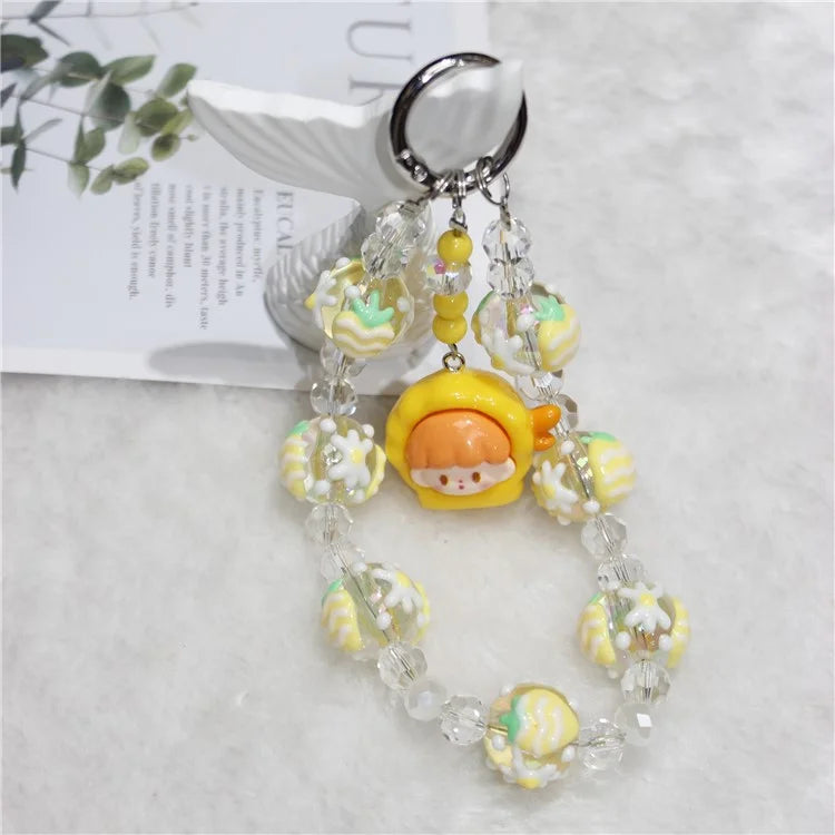 Doll Bead Phone Wrist Strap Short 26cm Chain Mobile Phone Lanyard