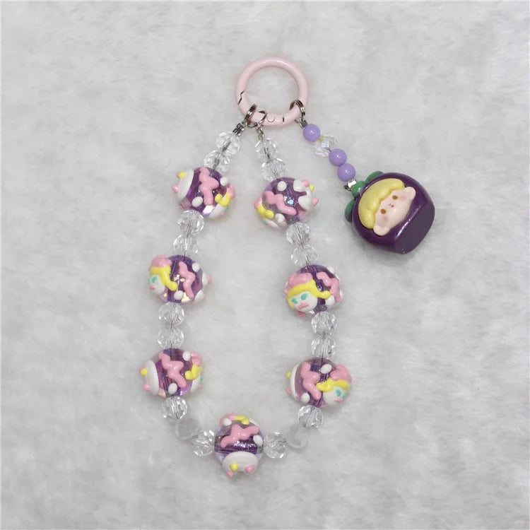 Doll Bead Phone Wrist Strap Short 26cm Chain Mobile Phone Lanyard