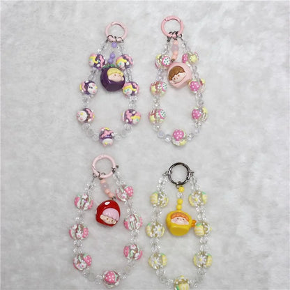 Doll Bead Phone Wrist Strap Short 26cm Chain Mobile Phone Lanyard