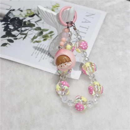Doll Bead Phone Wrist Strap Short 26cm Chain Mobile Phone Lanyard