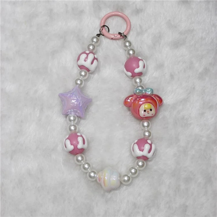Phone Charms Phone Strap Short 26cm Star Beaded Anti-Lost Phone Chain