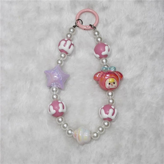 Phone Charms Phone Strap Short 26cm Star Beaded Anti-Lost Phone Chain