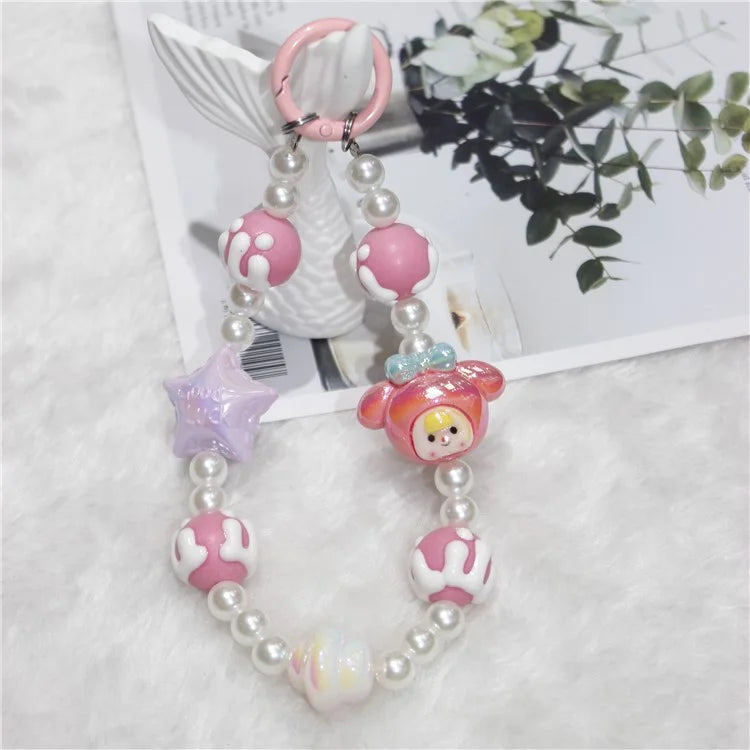 Phone Charms Phone Strap Short 26cm Star Beaded Anti-Lost Phone Chain