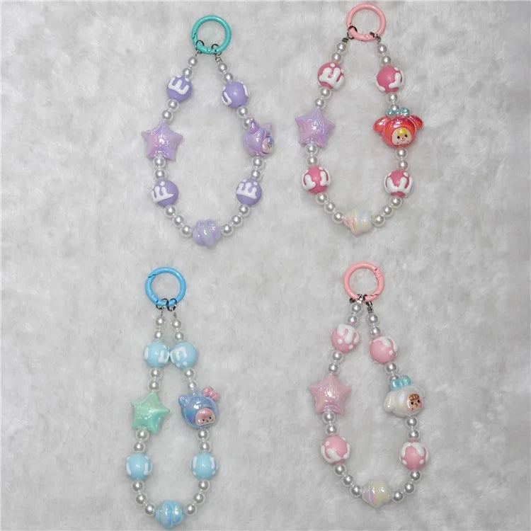 Phone Charms Phone Strap Short 26cm Star Beaded Anti-Lost Phone Chain