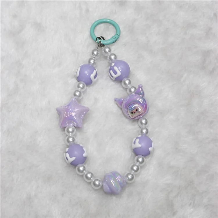 Phone Charms Phone Strap Short 26cm Star Beaded Anti-Lost Phone Chain