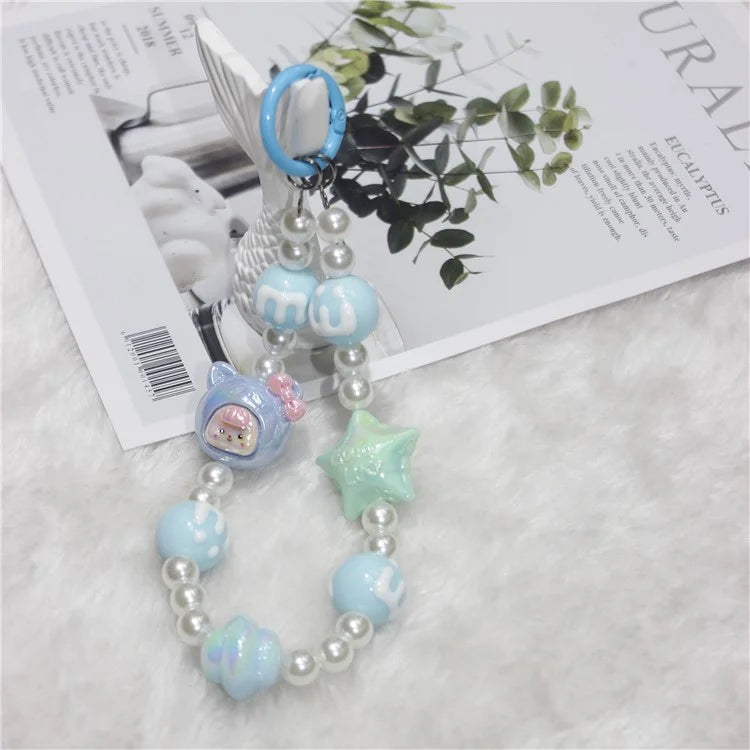 Phone Charms Phone Strap Short 26cm Star Beaded Anti-Lost Phone Chain