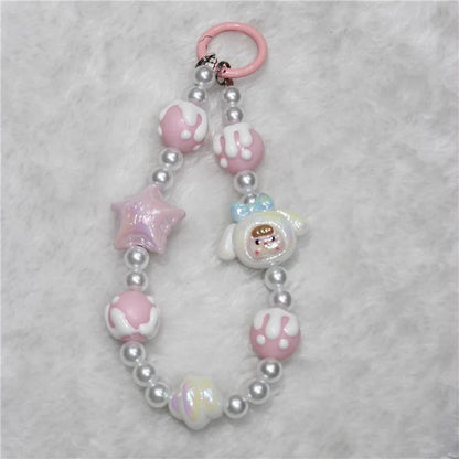 Phone Charms Phone Strap Short 26cm Star Beaded Anti-Lost Phone Chain