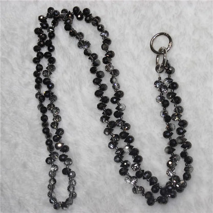 Phone Strap Strawberry Crystal Beads Necklace Crossbody Neck Lanyard with Tether Tab, Total Length: 120cm