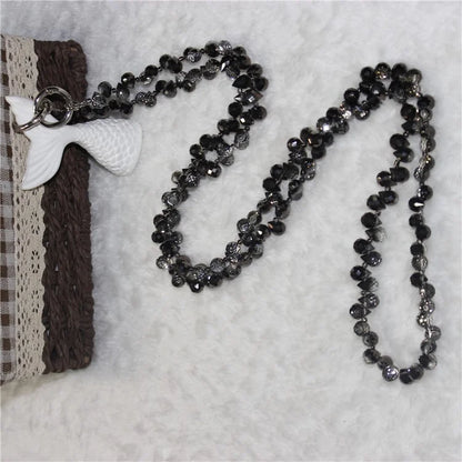 Phone Strap Strawberry Crystal Beads Necklace Crossbody Neck Lanyard with Tether Tab, Total Length: 120cm