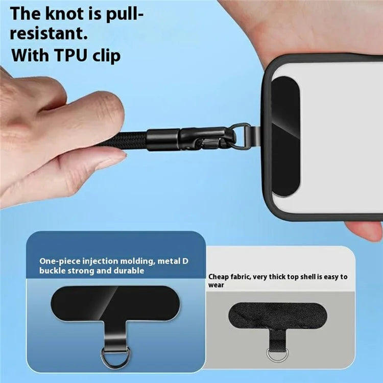 7mm Adjustable Wrist Strap Polyester Phone Lanyard with Tether Tab