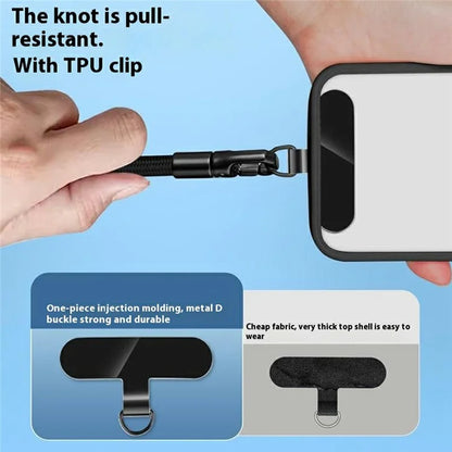 7mm Adjustable Wrist Strap Polyester Phone Lanyard with Tether Tab