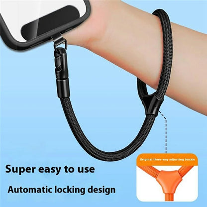7mm Adjustable Ring Wrist Strap Polyester Phone Lanyard with Tether Tab