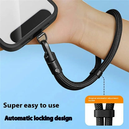 7mm Adjustable Wrist Strap Self-Locking Phone Lanyard with Tether Tab, 360-Degree Rotating Hook
