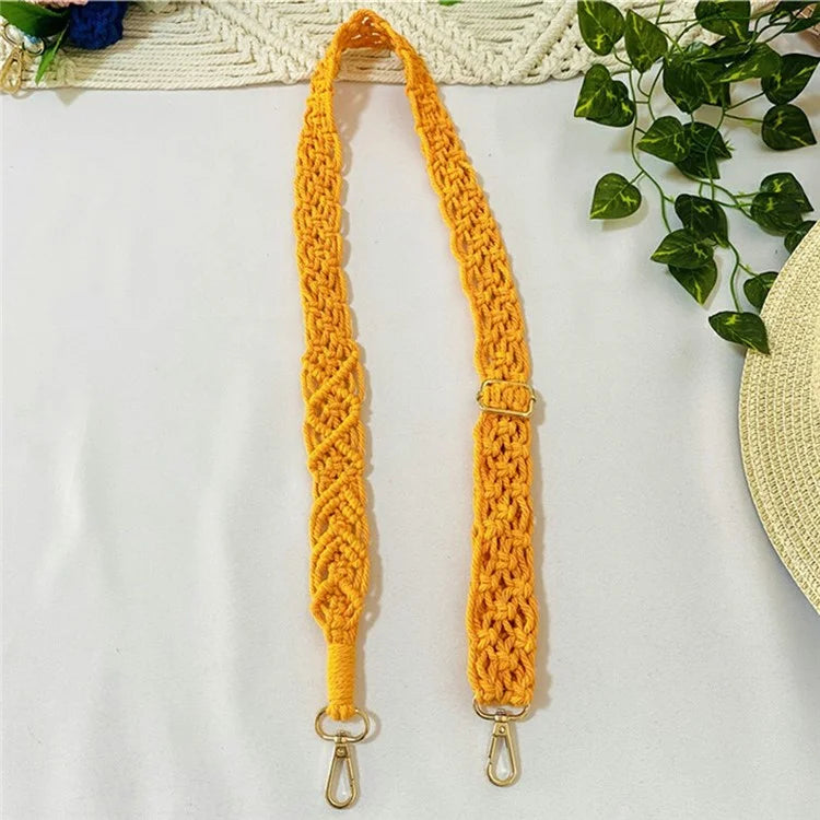 Bohemian Style Hand-Woven Crossbody Lanyard for Cell Phone Camera, 80-130cm Adjustable Bag Strap