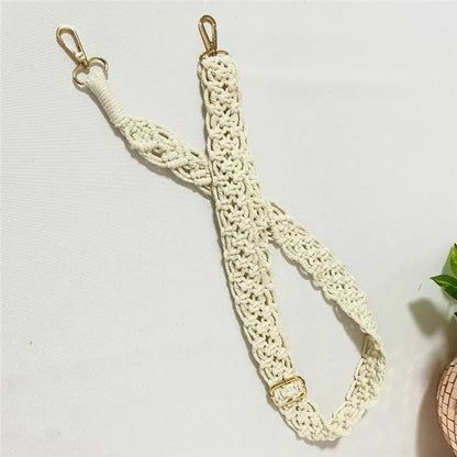 Bohemian Style Hand-Woven Crossbody Lanyard for Cell Phone Camera, 80-130cm Adjustable Bag Strap