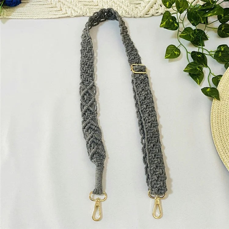 Bohemian Style Hand-Woven Crossbody Lanyard for Cell Phone Camera, 80-130cm Adjustable Bag Strap