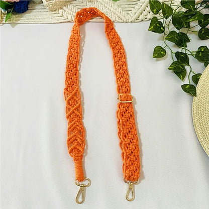 Bohemian Style Hand-Woven Crossbody Lanyard for Cell Phone Camera, 80-130cm Adjustable Bag Strap