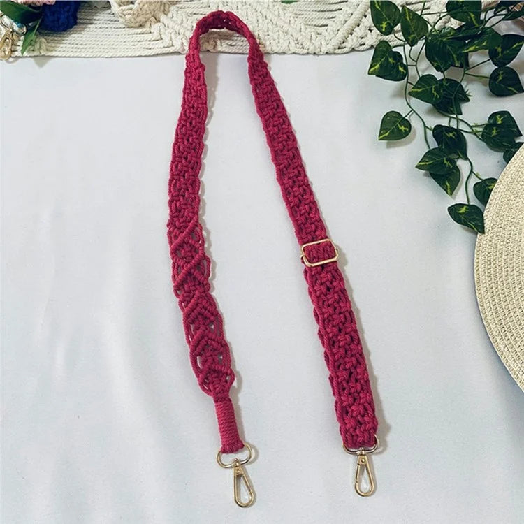 Bohemian Style Hand-Woven Crossbody Lanyard for Cell Phone Camera, 80-130cm Adjustable Bag Strap
