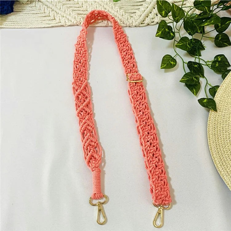 Bohemian Style Hand-Woven Crossbody Lanyard for Cell Phone Camera, 80-130cm Adjustable Bag Strap